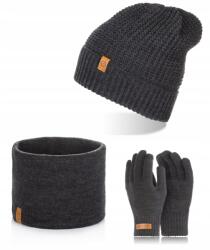 Brødrene Férfi Téli Sapka Tuba Kesztyű Szett Grafit (103154-DARKGRAY)