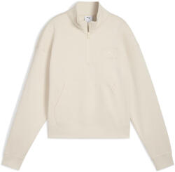 PUMA Női Futás Pulóver Rövid Fazon, Félcipzáras PUMA bézs|fehér