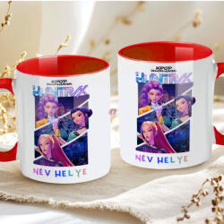 Deconline Crafts Egyedi neves KPOP "Démonadászok" "Hunter" bögre személyre szabható piros (DO59425-RED-MUG)