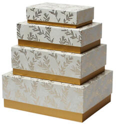 Rössler ajándékdoboz (22x15, 9x6, 5 cm) bézs, arany fenyőágak karácsonyi (5) (13438574304)