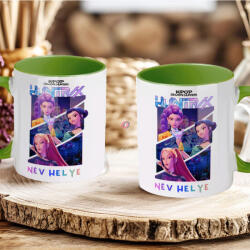 Deconline Crafts Egyedi neves KPOP "Démonadászok" "Hunter" bögre személyre szabható zöld (DO59425-GREEN-MUG)