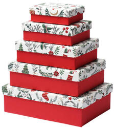  Rössler ajándékdoboz (17x23x7 cm) fehér, zöld karácsonyi minták karácsonyi (5) (13418577205)