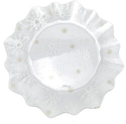 Dakls Стъклена чиния с коледен мотив за сервиране ø 19, 5 cm Frosty Flakes - Dakls (DOR21014)