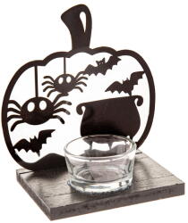 Dakls Дървен свещник с хелоуински мотив Happy Halloween - Dakls (GN150)