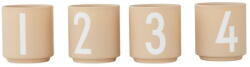 Design Letters Порцеланови свещници в комплект от 4 бр. Mini - Design Letters (10102003BEIGE)