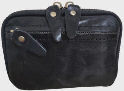 Plazabox Bőr kulcstartó irattartó cipzáras prémium fekete (na-4883-black)