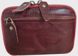 Plazabox Bőr kulcstartó irattartó cipzáras prémium bordó (na-4883-bordo)