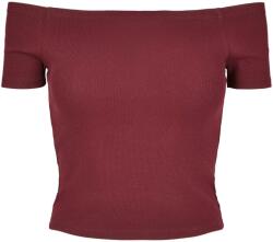 Urban Classics Női bordázott váll nélküli póló XL vörös