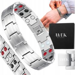 AVEK Férfi Acél Mágneses Ezüst Egészségügyi Karkötő Ajándékba 23, 5 CM (BM-0105)