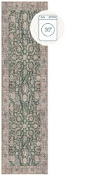 Flair Rugs Зелена пътека подходяща за пране 60x230 cm Beau Floral - Flair Rugs (503119379221)