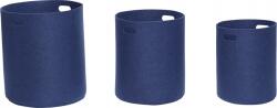 Hübsch Scandi Filc kosár 3 db, sötétkék (680603)