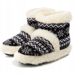 PanSzew Meleg Női Bőr Mamuszok, Természetes Gyapjúból, Hegyi Stílusban 36-45 PanSzew (Bambosze Damskie Kapcie Ocieplane Góralskie)