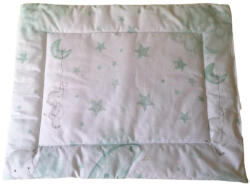  Lapos ovis kispárna pamut borítással - 38x48 cm / Fehér Zöld Kiselefánt mintával
