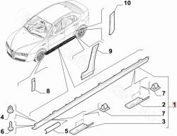 FIAT eredeti Küszöb spoiler jobb ALFA ROMEO 159 (156059792)
