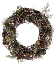  Ajtókoszorú bronzos gömbbel 9x35cm