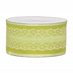 Emized Juta szalag csipkével zöld 4cm 4, 5m (MYH-BR)