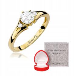 Fugart Eljegyzési gyűrű Arany 585 laboratóriumi gyémántokkal 0.53ct r25 (F076-585-LD0.53)
