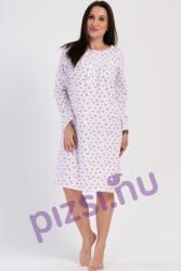 Vienetta Extra méretű hosszú ujjú flanel gombos női hálóing (NHI7401 3XL)