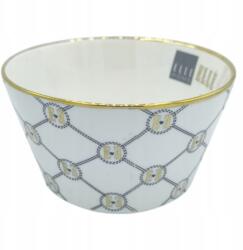 Zd trading Kerámia tálka 8x14 cm arany szegéllyel és fekete-arany mintázattal (1180)