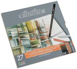 CRETACOLOR Creativo rajz- és vázlatkészlet, 27 db-os, fémdobozos