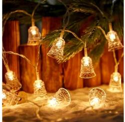  Karácsonyi 50 LED csengő melegfehér Füzér Plastic - 8 programos Adapter