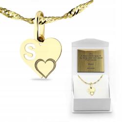 Fugart Arany Medál Lánc 585 S Betűvel, Személyre Szabott Gravírozás (FUGZELSS)