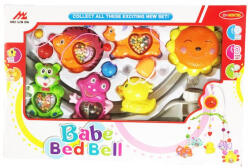  Babé Bed Bell Zenélő forgó Süni és barátai villogó házikóval, felhúzós+elemes - babybear