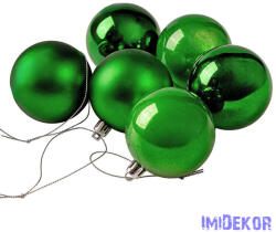  Karácsonyi gömb szett 6 db-os 6cm - Zöld