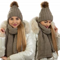  Női Sapka Szett Téli Sál Meleg Lengyel gyártás 23508 -05