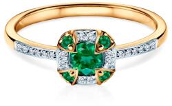SAVICKI Inel Rosavine: aur bicolor, smaralde, diamante - savicki - 5 602,00 RON