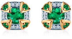 SAVICKI Cercei Rosavine: aur bicolor, smaralde, diamante - savicki - 8 106,00 RON
