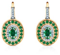 SAVICKI Cercei Rosavine: aur bicolor, smaralde, diamante - savicki - 14 088,00 RON