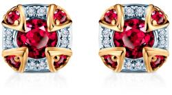 SAVICKI Cercei Rosavine: aur bicolor, rubine, diamante