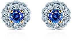 SAVICKI Cercei Rosavine: aur bicolor, safire albastre, diamante - savicki - 10 059,00 RON
