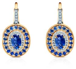 SAVICKI Cercei Rosavine: aur bicolor, safire albastre, diamante - savicki - 9 724,00 RON