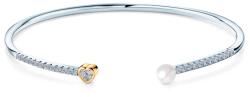 SAVICKI Brățară bangle din argint placat cu aur cu perlă 2 mm
