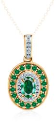 SAVICKI Pandantiv Rosavine: aur bicolor, smaralde, diamante - savicki - 7 994,00 RON