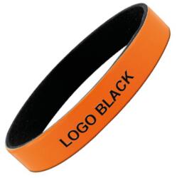 gigastore Colorato egyedi gravírozható szilikon karkötő : Színek - Narancs-Fekete