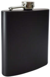  Gravírozható EGYEDI fekete fém flaska : Flaska méret - 7 oz