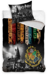 Ábránd Harry Potter ágyneműhuzat, 140x200 + 70x90 cm, Hogwarts - Zászló (100 % pamut)
