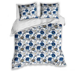 Ábránd Kék virágos kétszemélyes ágyneműhuzat (200x220+2 db 70x80 cm)