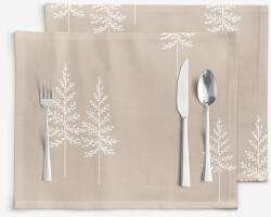 Goldea karácsonyi reggeliző alátét - extra erős 100% pamut - északi fenyők - 2db 30 x 40 cm