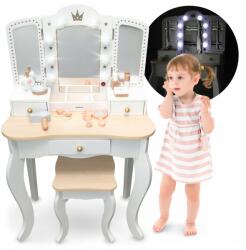 Mamabrum Nagy fa fésülködőasztal gyerekeknek Led világítással zsámoly kiegészítőkkel (MAM240 DRESSER)