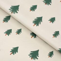 Goldea szövet - extra - erős 100% - os pamut - karácsonyfák bézs alapon 160 cm