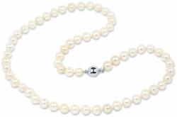 White & Black Édesvízi tenyésztett gyöngysor ezüst zárral - 6, 5-7mm - 45cm - AAA (GY1118)