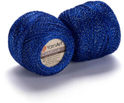  Camellia horgoló fonal - Kék ezüst szállal - 428