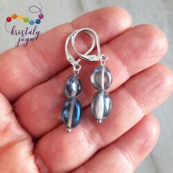 Kristály Jóga Shop Akva aura nugget nemesacél ásvány fülbevaló - kristalyjogashop - 1 599 Ft