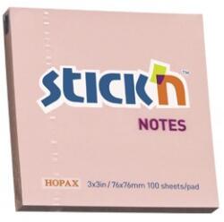 Hopax Notes autoadeziv 76 x 76 mm, 100 file, Stick"n - roz pastel (HO-21148)
