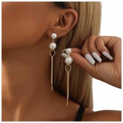  Fülbevaló, arany, fehér, 90×10mm