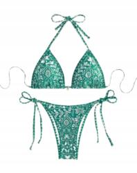 Shein Női Kétrészes Úszóruha, zöld-fehér, Size S
